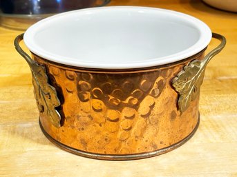 A Lined Copper Cache Pot Or Planter