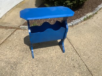 Blue Night Stand With Magazine Rack