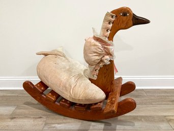 An Antique Rocking Childs Swan Toy