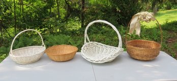 Lot Of 4 Decorator / Wicker Baskets