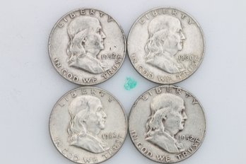 4 Silver Franklin Half Dollar Coins