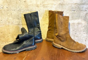 Two Pair Moroccan Boots - Suede And Leather, Eu 37