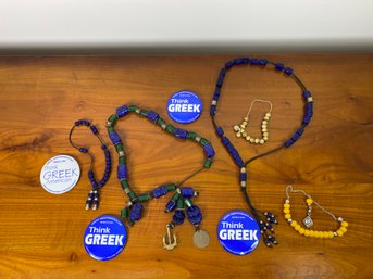 Group Of Greek Worry Beads Nautical Charms And Think Greek Pins Group