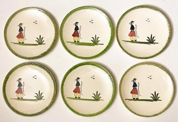 Six Edwin Knowles Normandy Bread And Butter Plates
