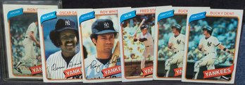 (6) 1980 Topps New York Yankees Cards With Ron Guidry - M