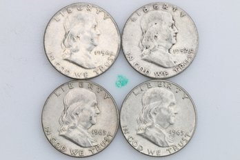 4 Silver Franklin Half Dollar Coins