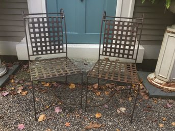 Pair Of Iron Garden Chairs