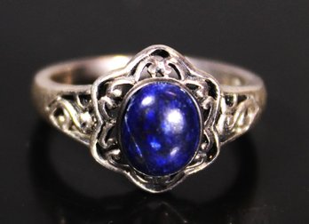 FOINE STERLING SILVER LADIES RING LAPIS STONE SIZE 7.75