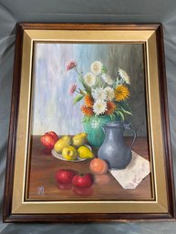 Original Painting 'Fruit & Floral' Signed JMcK By Joseph McKay Vintage 22x28