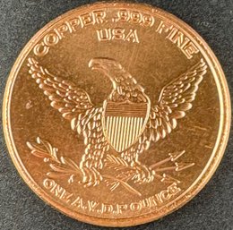 One Ounce AVDP Fine Copper Round