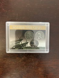 Vintage Beautiful 1943 World War II Pennies In Plastic Case