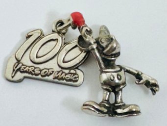 AUTHENTIC STERLING SILVER WALT DISNEY WORLD 100 YEARS OF MAGIC MICKEY MOUSE CHARM