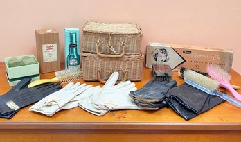 Vintage Ladies Gloves And Cosmetics