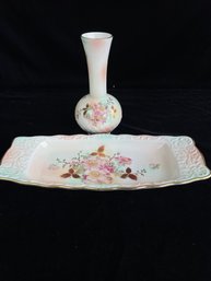 Bavaria China Vase And Dish Set