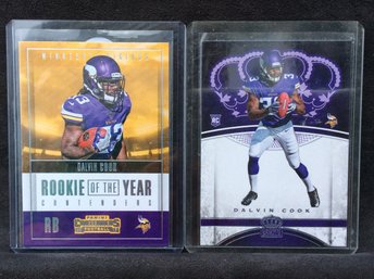 (2) 2017 Panini Dalvin Cook Rookie Cards - M