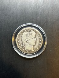 Beautiful 1912 Barber Quarter, Silver Coin