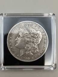 Beautiful 1900 Morgan Silver Dollar In Plastic Case