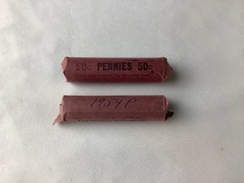 2 Rolls Of Lincoln Pennies (1944 D And 1954 P)