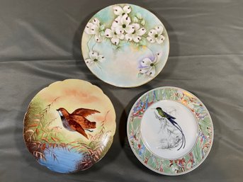 3 Porcelain Plates: M. Redon Limoges, C.M., Hummingbirds Of The World Bombay Company