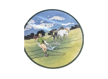 Rare Vintage Printed Nippon Plate - Farmer Sowing Seeds