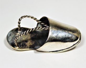 Antique Sterling Silver Brooch Of A Stirrup`