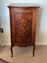 Antique Marquetry Inlaid Music Cabinet