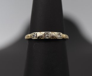 Wonderful Dainty 3 Diamond 14k Yellow Gold Ring