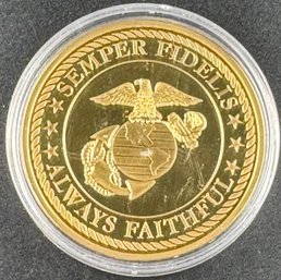 American Mint U.S. Marine Corps Token Gold Color