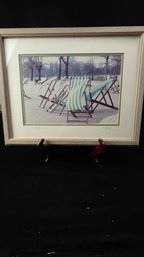 Hyde Park Photograph In Frame With Inscription On Back - Artist Signed
