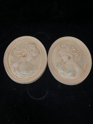 Pair Of Cameo Wall Plaques