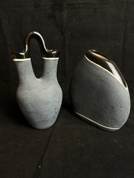 Pair Of Blk Elk Pottery Vases