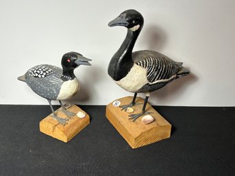 TWO J.M. BURNS PAINTED SHOREBIRDS