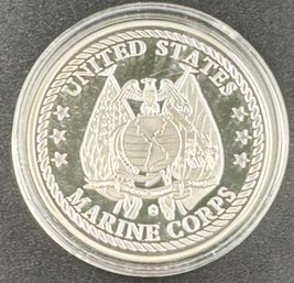 American Mint U.S. Marine Corps Token Silver Color