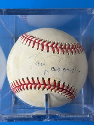 Tommy Lasorda Autographed Baseball - Los Angeles Dodgers Manager