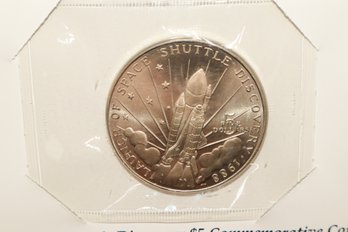 Republic Of Marshall Islands Space Shuttle Discover $5 Commemorative Coin In Original Packaging