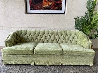 Vintage Curved Tufted Back Sofa By Mechanics Furniture Manufacturers