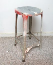 Industrial Metal Paint Splatted Stool