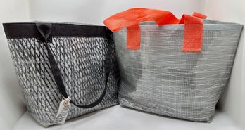 2 New Tote Bags Made From Recycled Sail Cloth From Pas-Par-Tou Boutique, Larger Retailed For $110