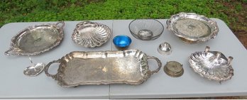 Mixed Lot Of 10pcs Of Silverplate Serving Pieces