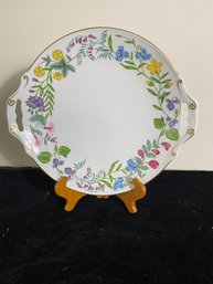 Royal Worcester Arcadia China Tab Handled Floral Round Platter