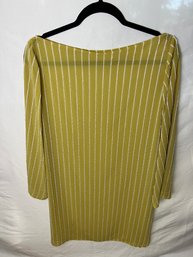 Excellent Vertically Beaded Striped Chartreuse Nylon Shift