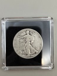 Beautiful 1927-S Walking Liberty Silver Half Dollar In Plastic Case