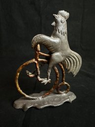 Chicken On A Bicycle Statue