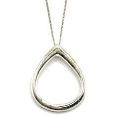 Sterling Silver Teardrop Shaped Pendant Necklace