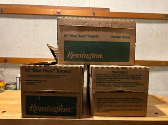 Three Cases Of Remington Blue Rock Skeet Shooting Targets