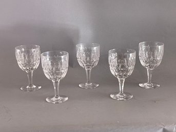 Stuart Crystal England Set Of 5 Wine Glasses In Savoy Pattern