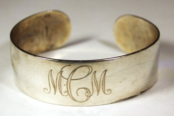 S. KIRK AND SONS STERLING SILVER CUFF BRACELET MONOGRAMMED