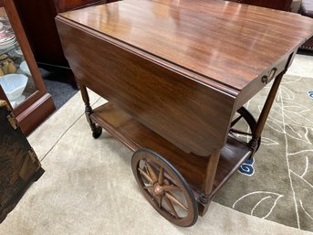 Drop Leaf Tea Cart With Single Drawer By Henkle Harris