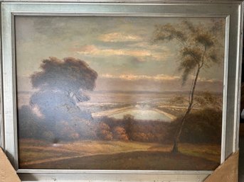 Large Country Side Landscape W/canal Oil Painting ~ L. Stephano ~