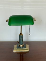 Bankers Lamp Marble And Brass